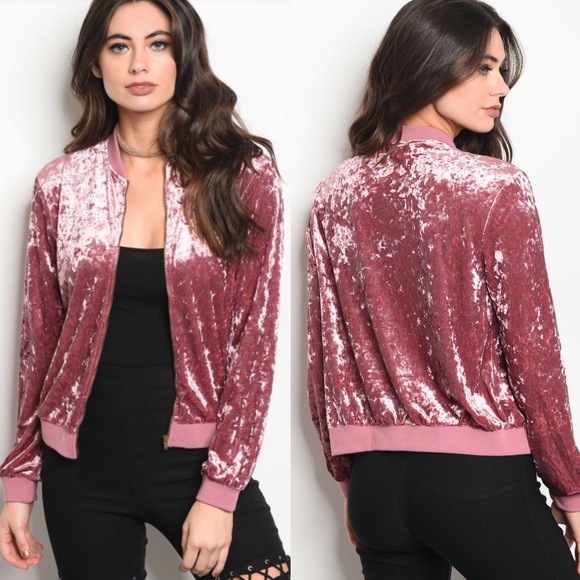 Jackets & Blazers - Velvet Crush Pink Bomber Jacket Sz Small New NWT